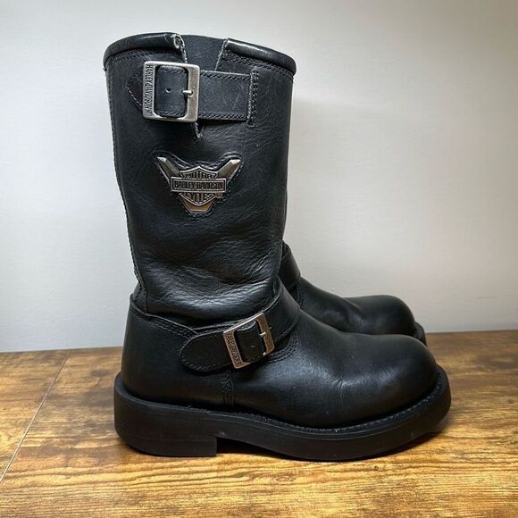 Harley Davidson Boots Mega Conductor 11" Engineer Steel Toe Black Motorcycle - Picture 1 of 12